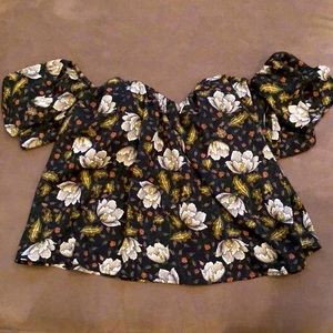 Off the shoulder floral blouse